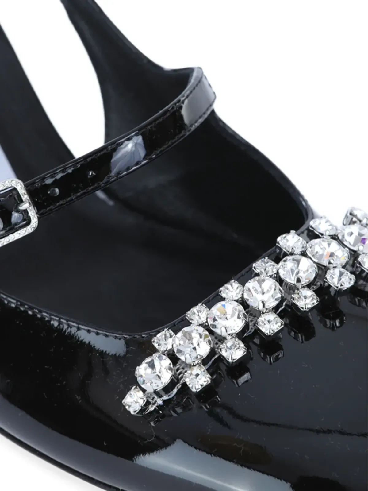 Jimmy Choo Belinda クリスタル装飾付きスリングバックパンプス（ブラック） - 画像3