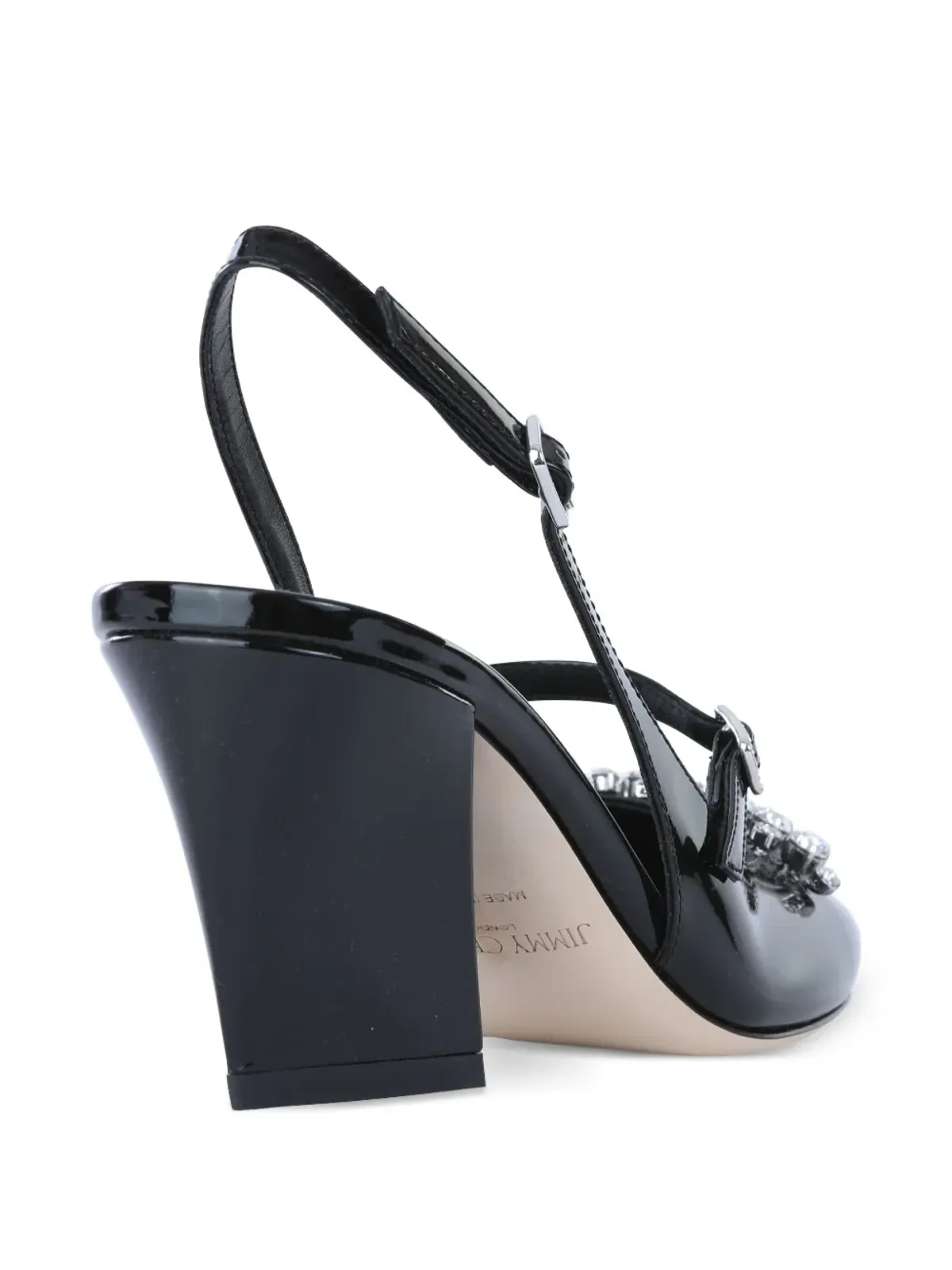 Jimmy Choo Belinda クリスタル装飾付きスリングバックパンプス（ブラック） - 画像4