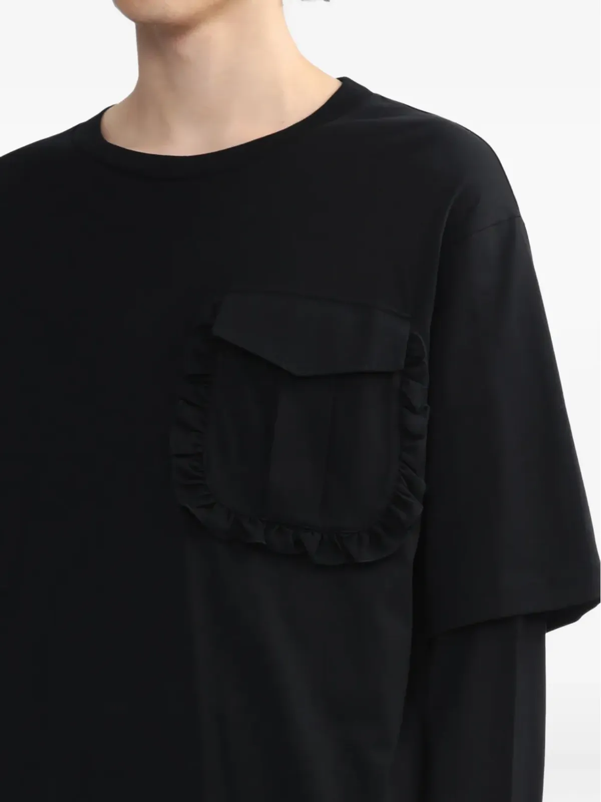Simone Rocha フリルポケット付きレイヤードTシャツ - 画像5