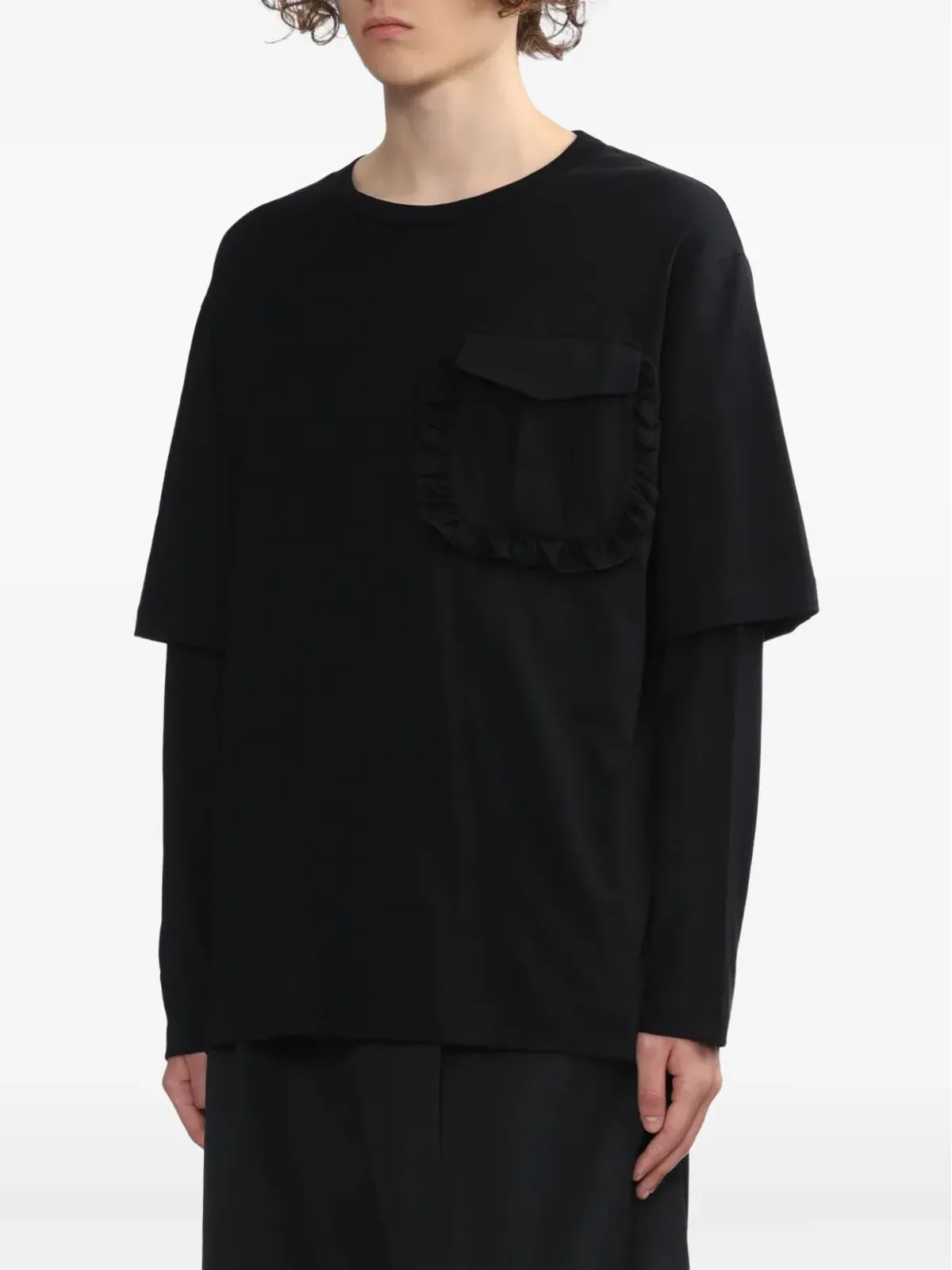Simone Rocha フリルポケット付きレイヤードTシャツ - 画像3