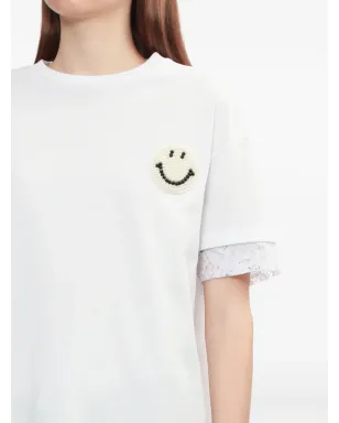 Joshua Sanders レーストリムスマイリーフェイス Tシャツ - サムネイル5