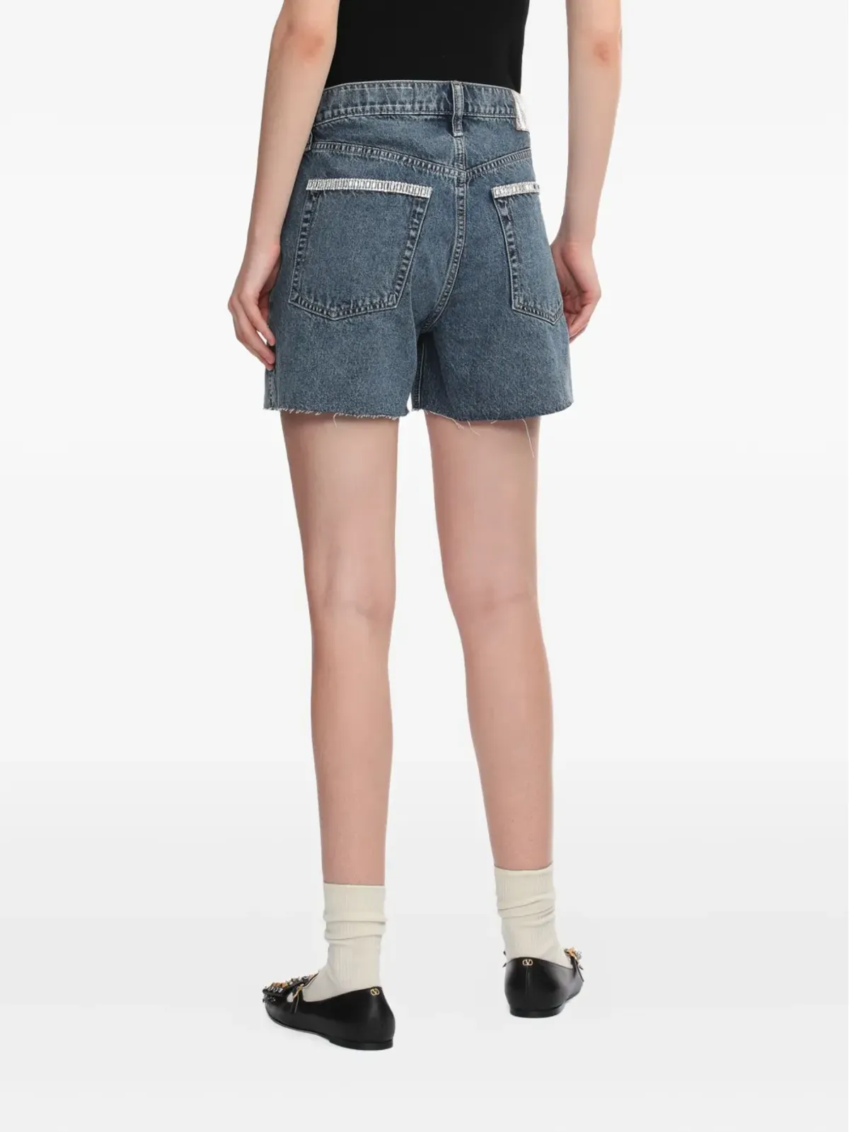rag & bone クリスタル装飾デニムショーツ - 画像3