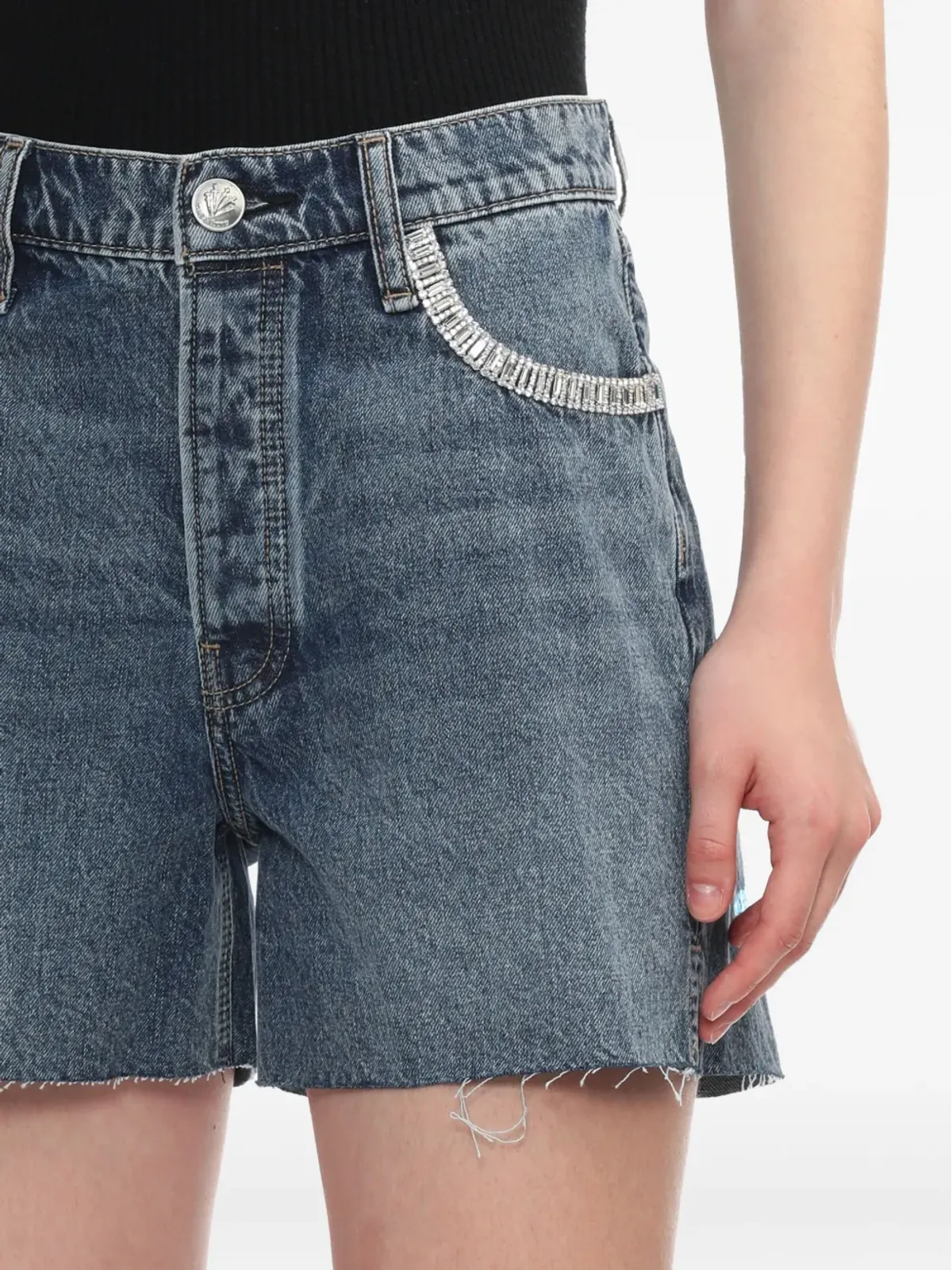 rag & bone クリスタル装飾デニムショーツ - 画像4