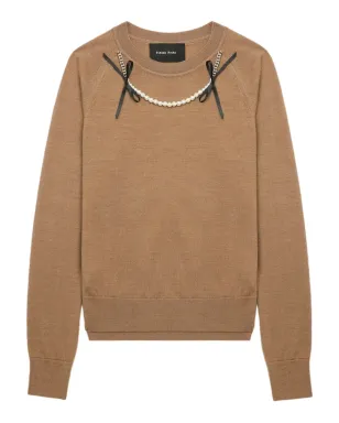 Simone Rocha 装飾入りラグランスリーブセーター - ブラウン - サムネイル1