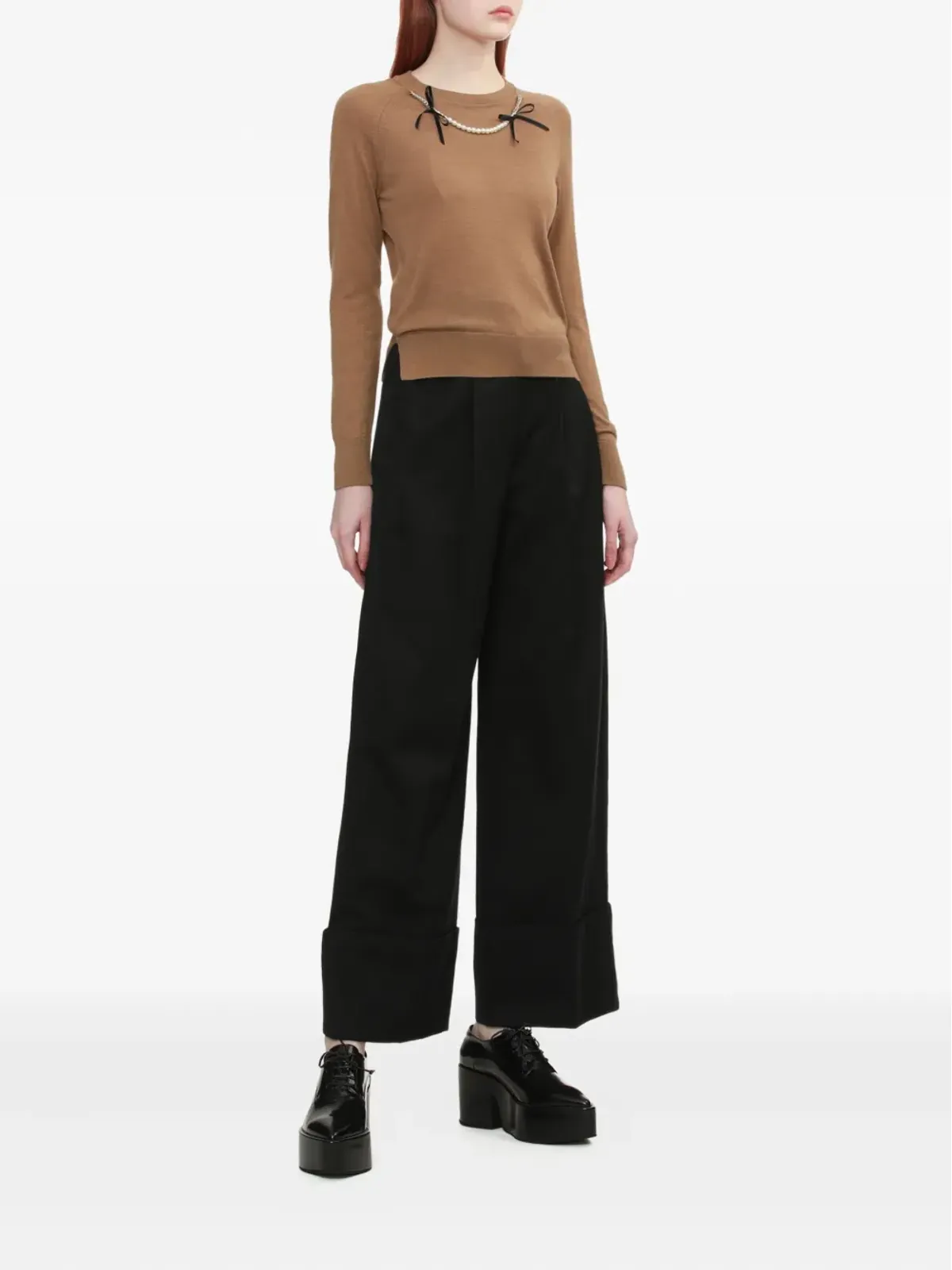 Simone Rocha 装飾入りラグランスリーブセーター - ブラウン - 画像2