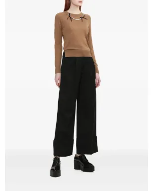 Simone Rocha 装飾入りラグランスリーブセーター - ブラウン - サムネイル2