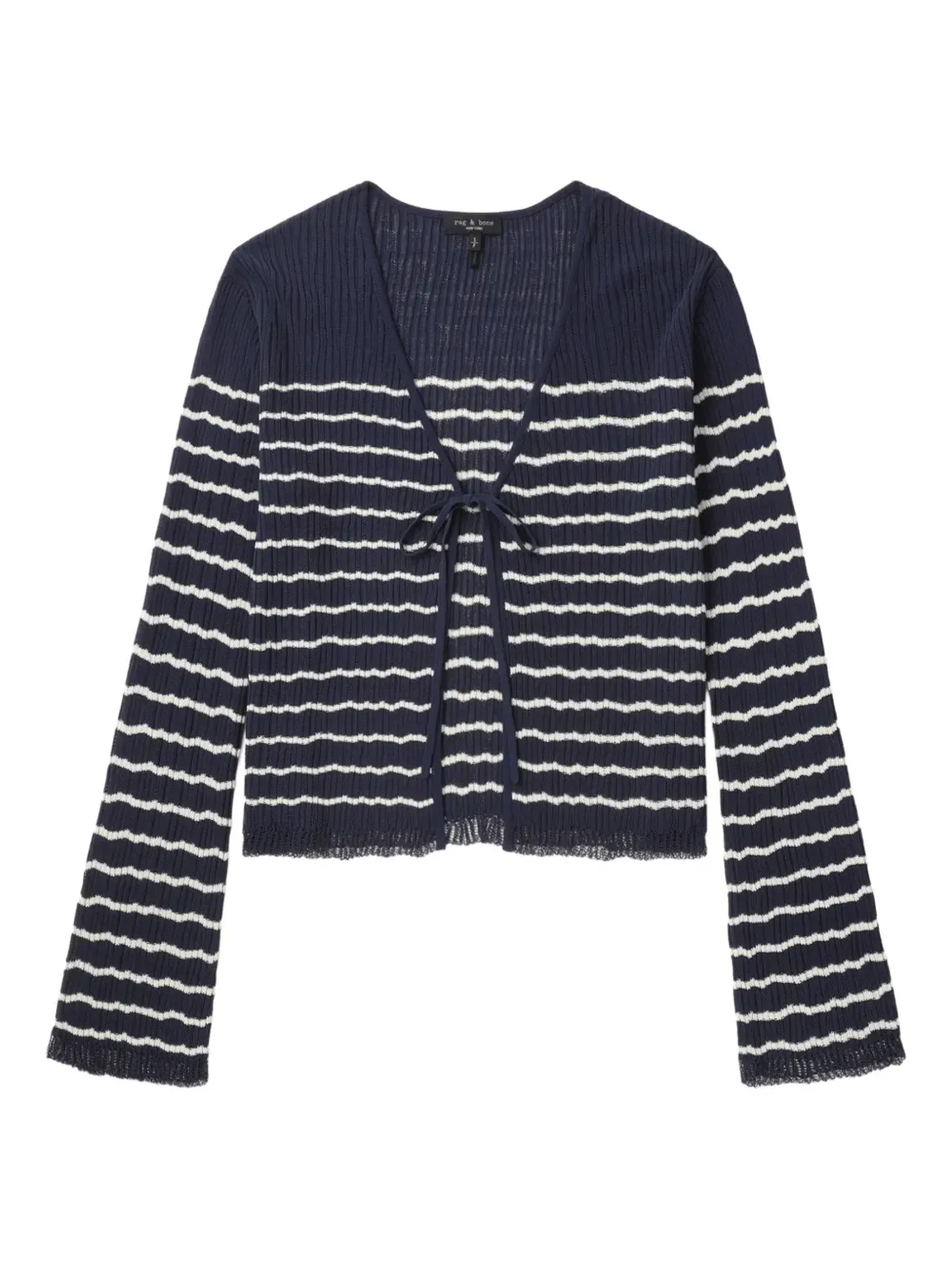 rag & bone タイフロントストライプカーディガン ブルー - 画像1