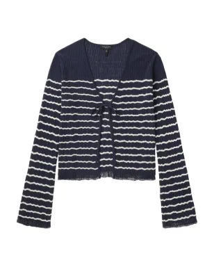rag & bone タイフロントストライプカーディガン ブルー - サムネイル1