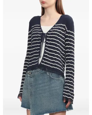 rag & bone タイフロントストライプカーディガン ブルー - サムネイル3