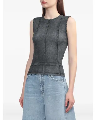 rag & bone デニムプリントパネル入りタンクトップ - サムネイル3