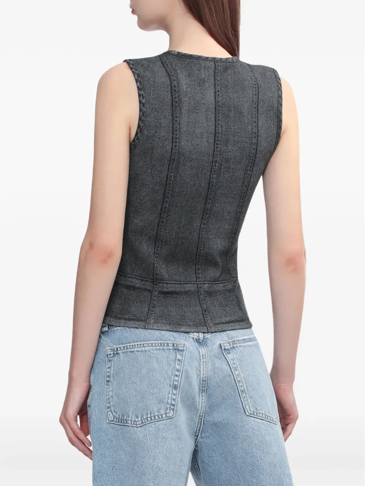 rag & bone デニムプリントパネル入りタンクトップ - 画像4
