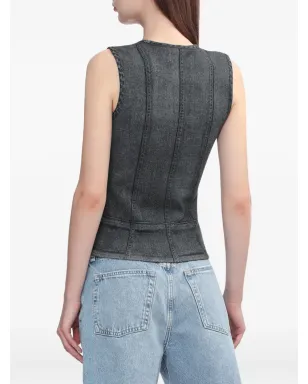 rag & bone デニムプリントパネル入りタンクトップ - サムネイル4