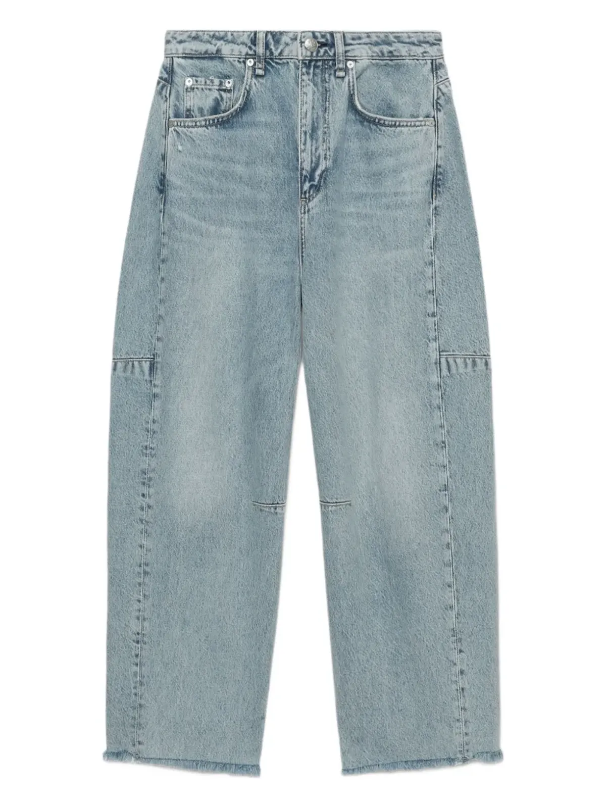 rag & bone Charlie panelled frayed jeans - Blue - 画像1