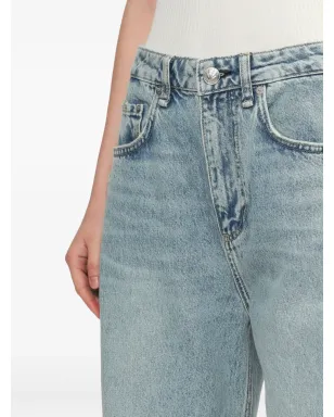 rag & bone Charlie panelled frayed jeans - Blue - サムネイル5