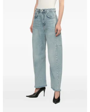 rag & bone Charlie panelled frayed jeans - Blue - サムネイル3