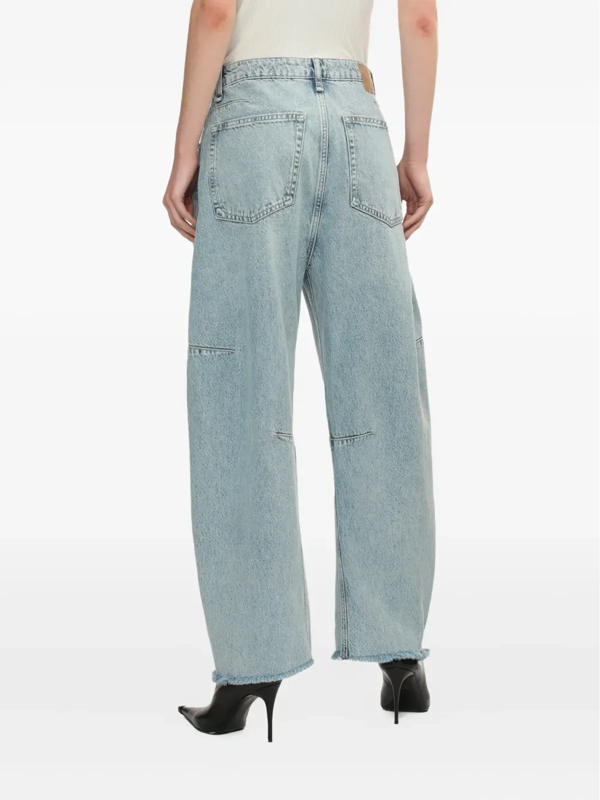 rag & bone Charlie panelled frayed jeans - Blue - 画像4