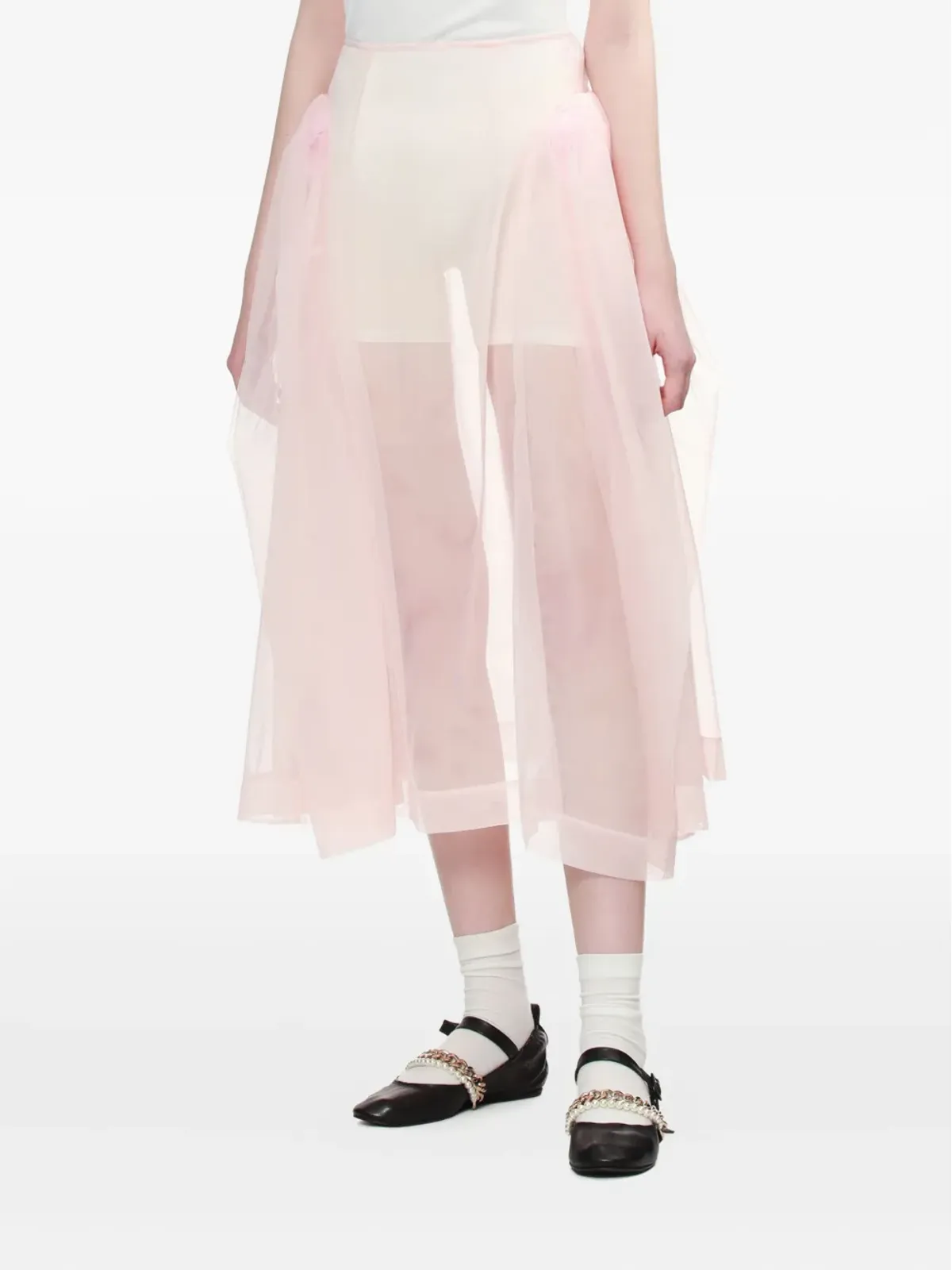 Simone Rocha シアースカート ピンク - 画像3