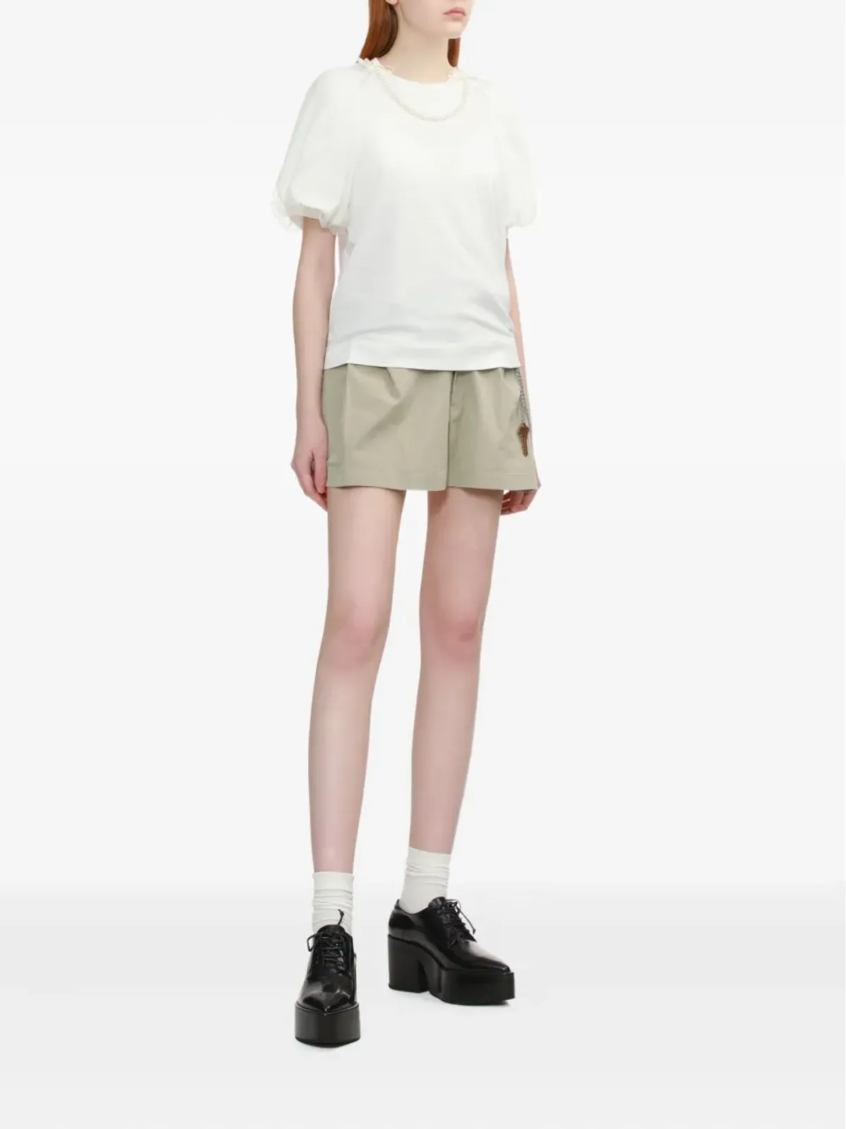 Simone Rocha パール装飾パフスリーブトップ - White - 画像2