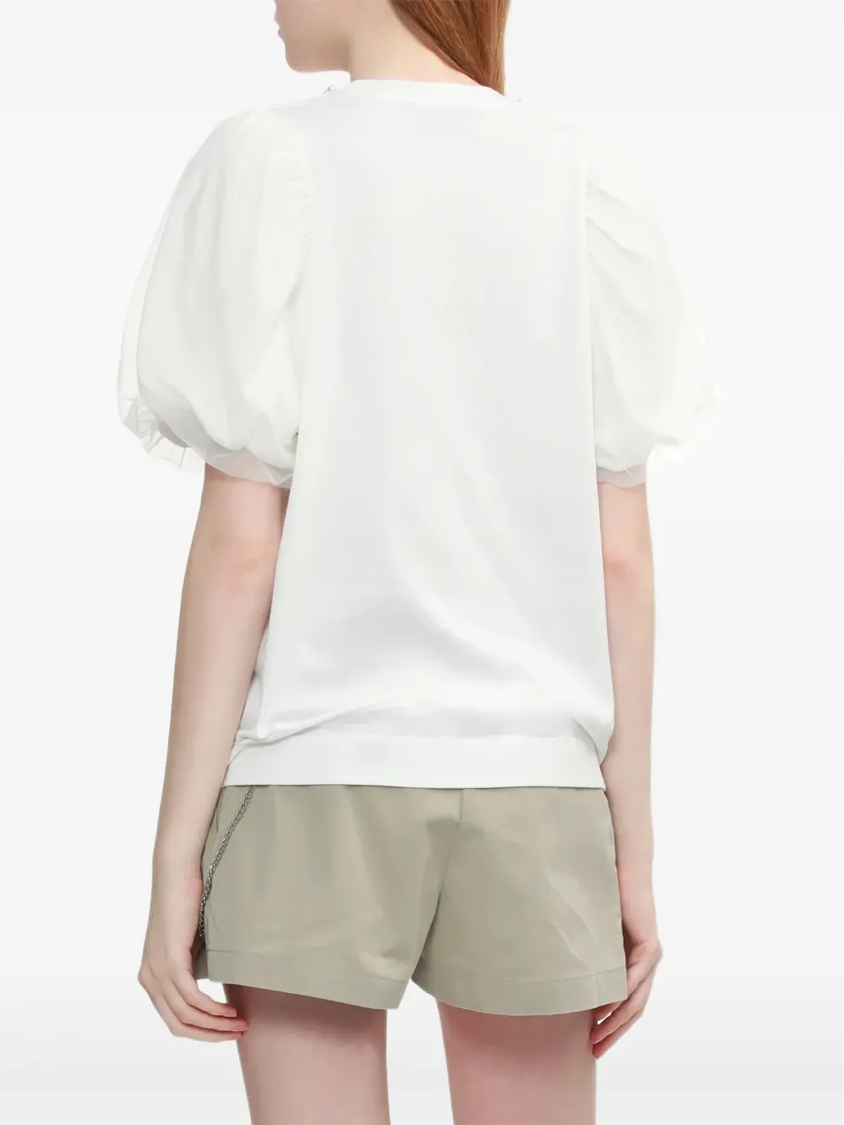 Simone Rocha パール装飾パフスリーブトップ - White - 画像4
