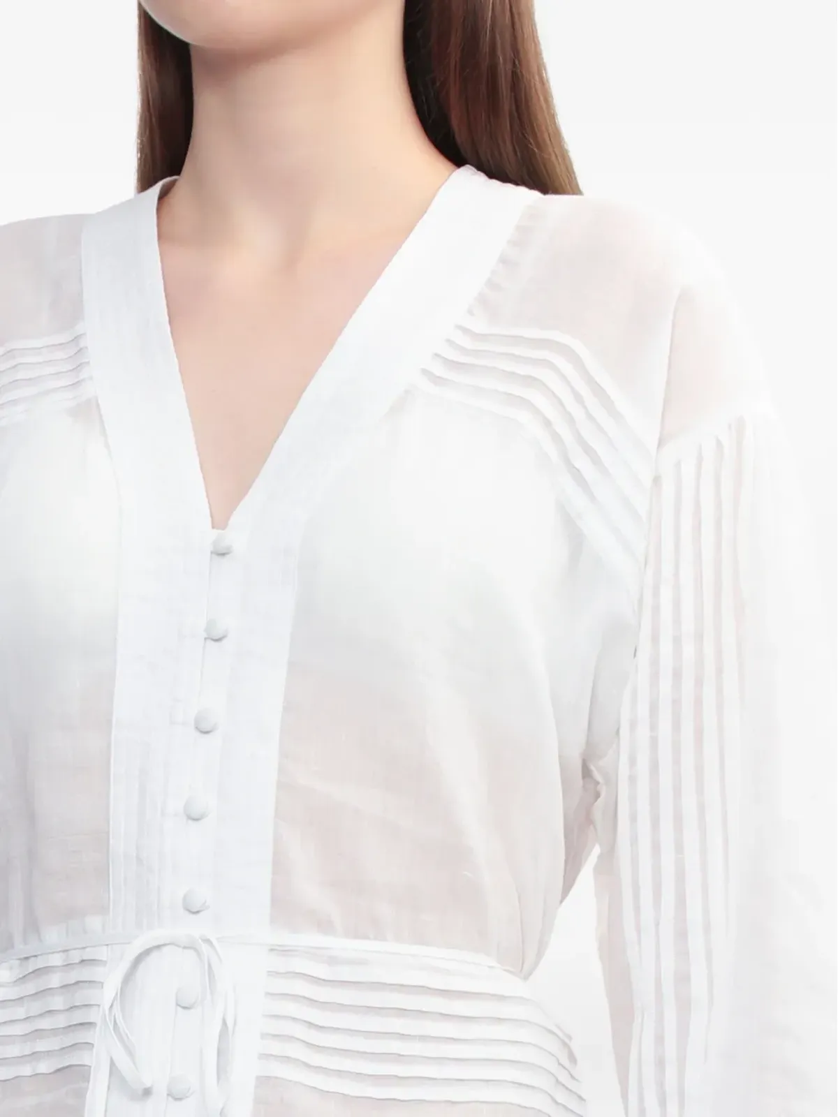 rag & bone ヴィヴィアナ ピンタック Vネック シャツ - 画像5