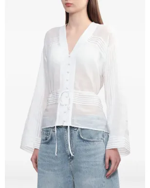rag & bone ヴィヴィアナ ピンタック Vネック シャツ - サムネイル3