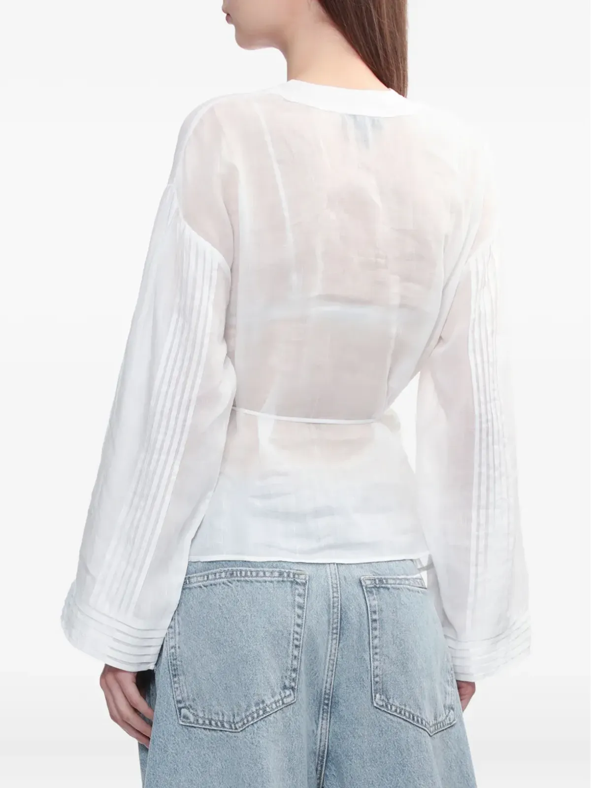 rag & bone ヴィヴィアナ ピンタック Vネック シャツ - 画像4