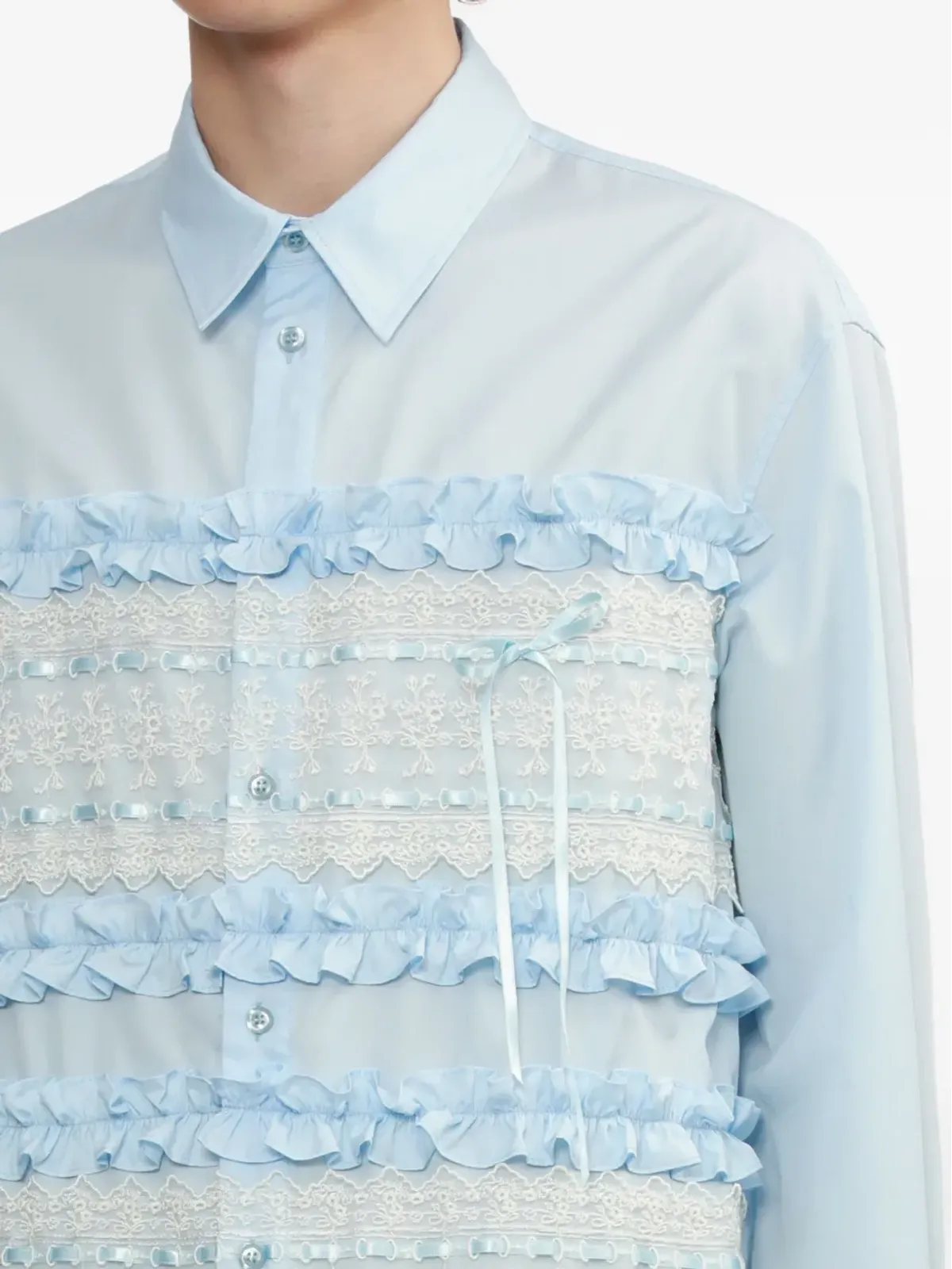 Simone Rocha レースインサート・フリルシャツ - 画像5