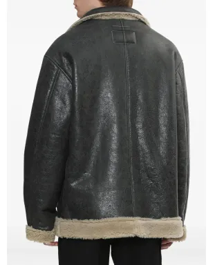 MM6 Maison Margiela ラムスキン シアーリング パネル ジャケット - サムネイル4