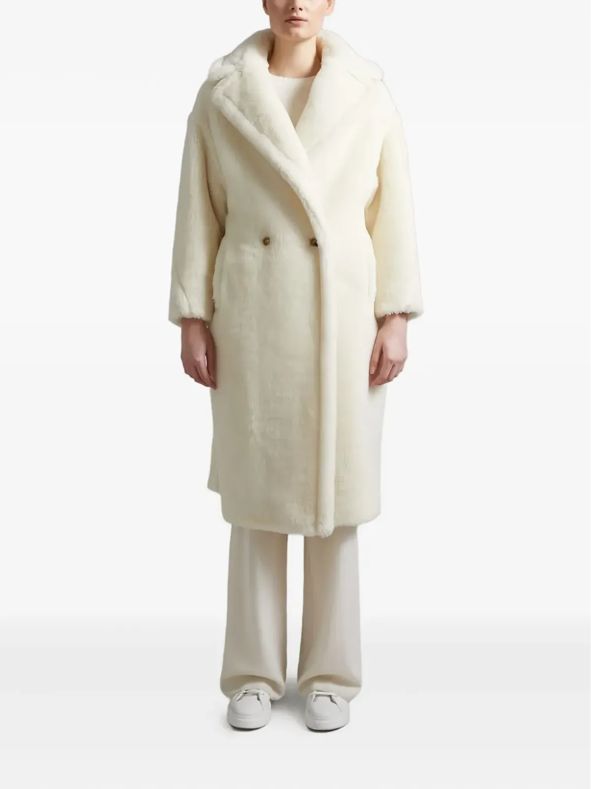 Max Mara テディベアアイコン ダブルブレストコート - 画像2