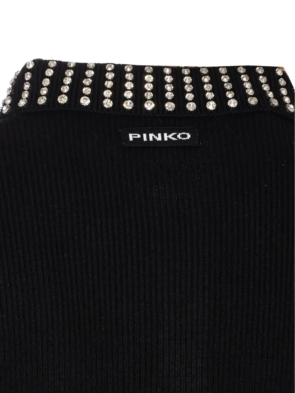PINKO クリスタルカラーのハーフジップ・クロップドセーター ブラック - 画像3