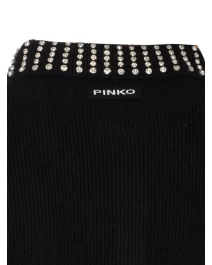 PINKO クリスタルカラーのハーフジップ・クロップドセーター ブラック - サムネイル3