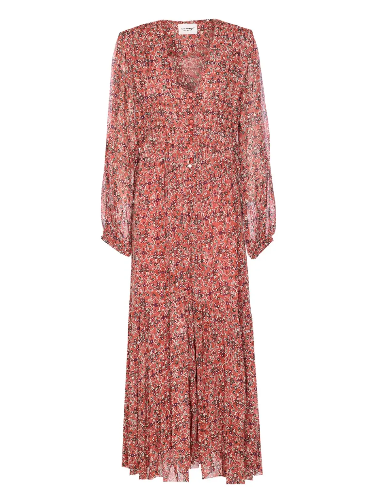 MARANT ÉTOILE Briane button-front flounced dress - Pink - 画像1