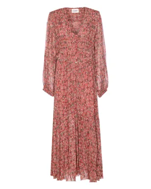 MARANT ÉTOILE Briane button-front flounced dress - Pink - サムネイル1