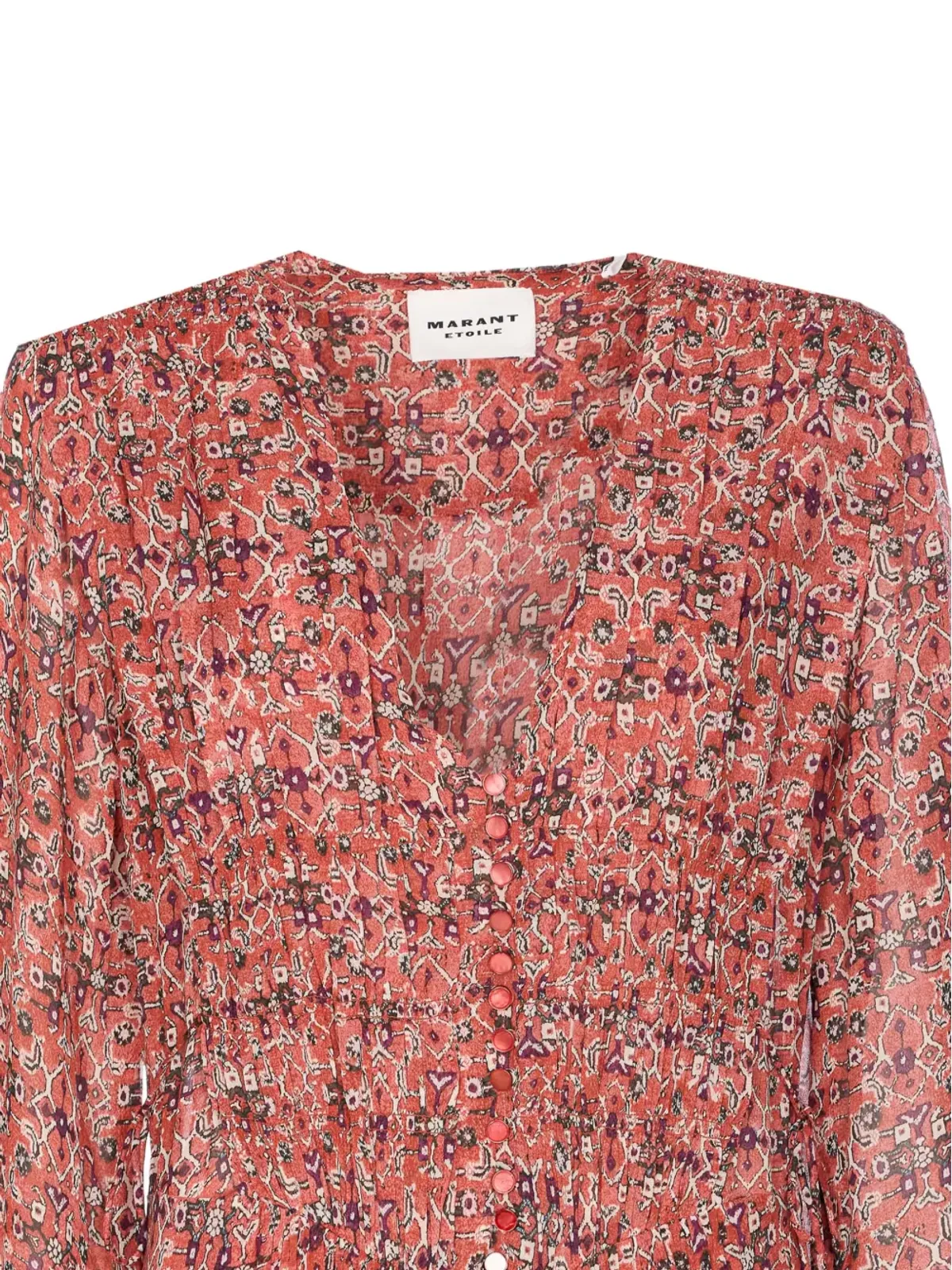 MARANT ÉTOILE Briane button-front flounced dress - Pink - 画像3
