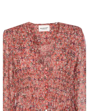 MARANT ÉTOILE Briane button-front flounced dress - Pink - サムネイル3