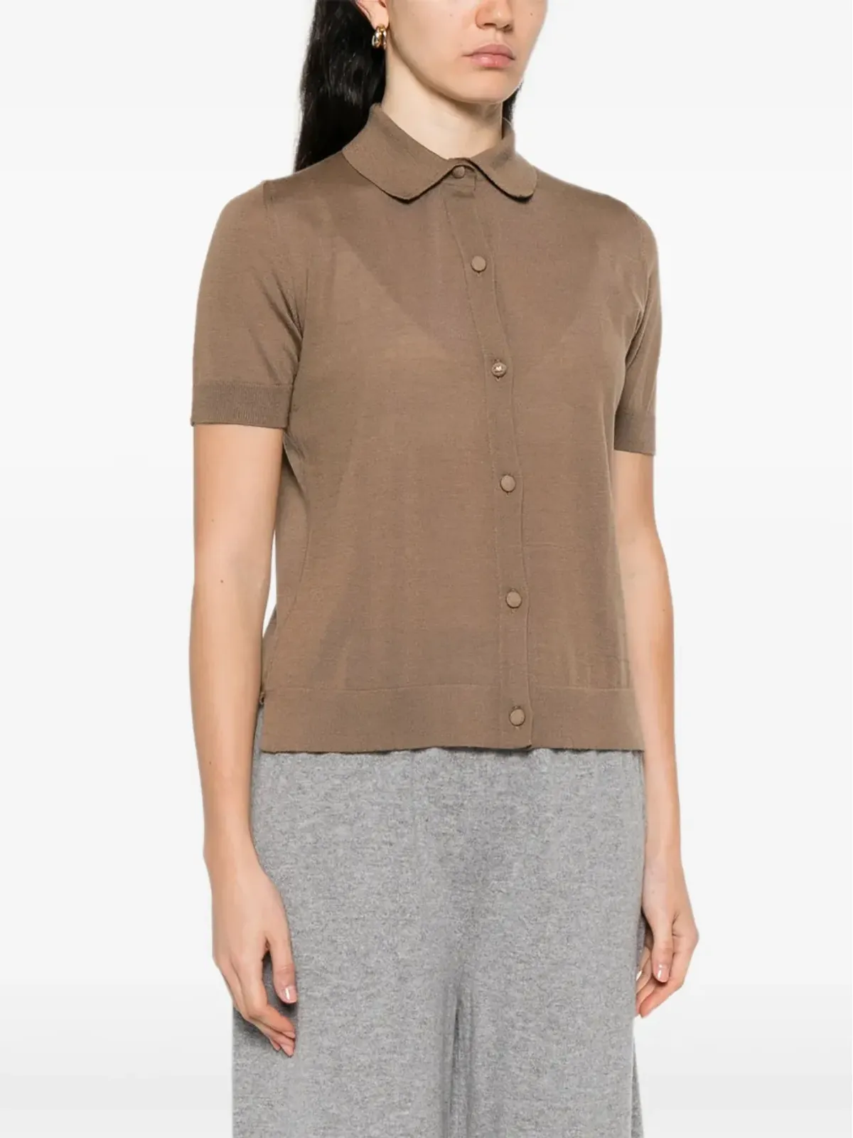 Max Mara ボタンフロント半袖シャツ - 画像3