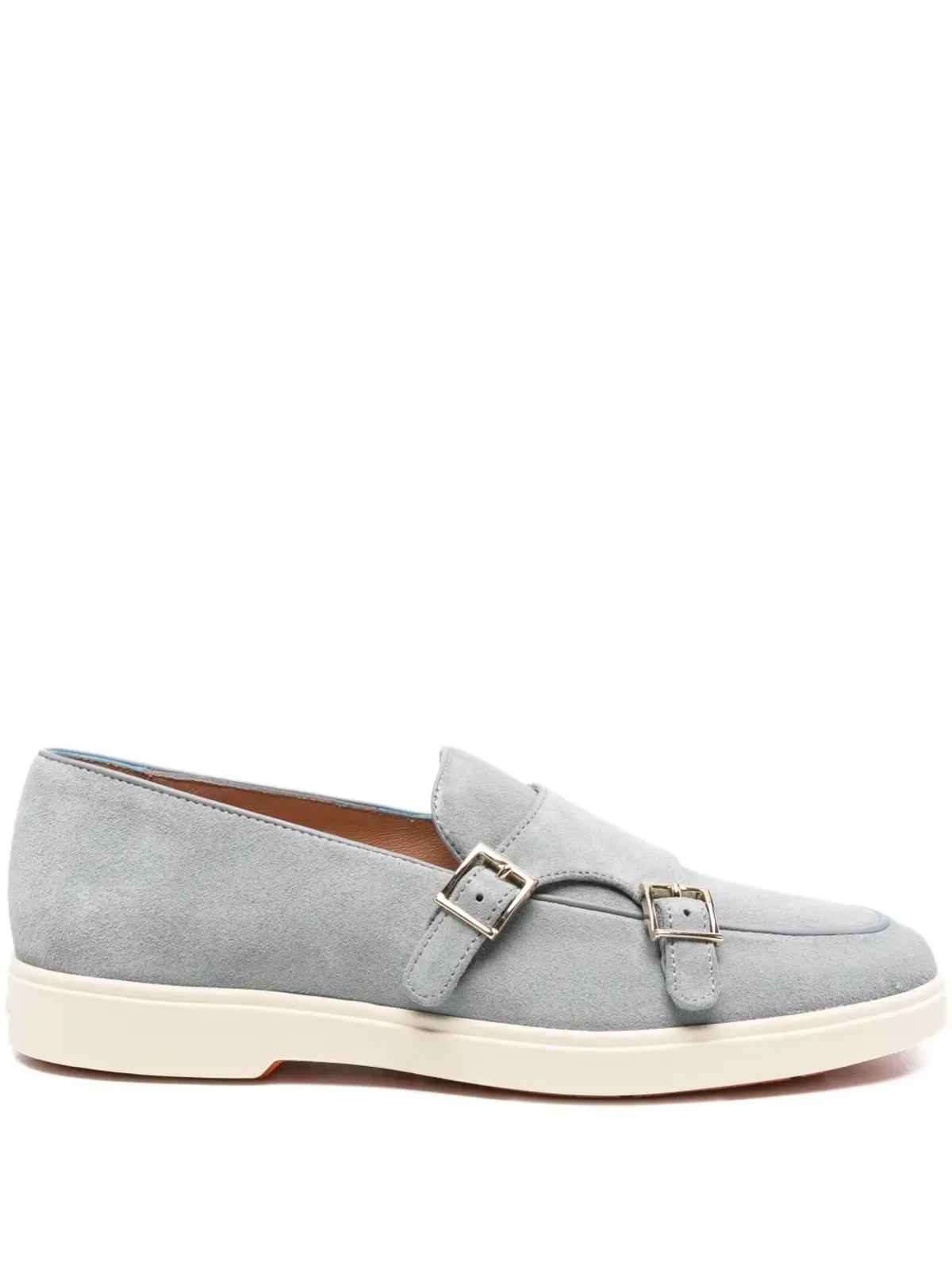 Santoni ダブルバックル・スエード・ローファー - ブルー - 画像1