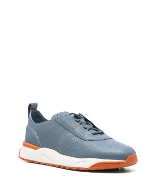 Santoni パンチングデザイン レザースニーカー ブルー - サムネイル2