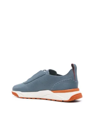 Santoni パンチングデザイン レザースニーカー ブルー - サムネイル3