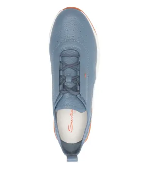 Santoni パンチングデザイン レザースニーカー ブルー - サムネイル4