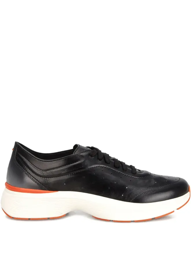 Santoni Santoni パンチングレザー ローカットスニーカー ブラックの商品画像
