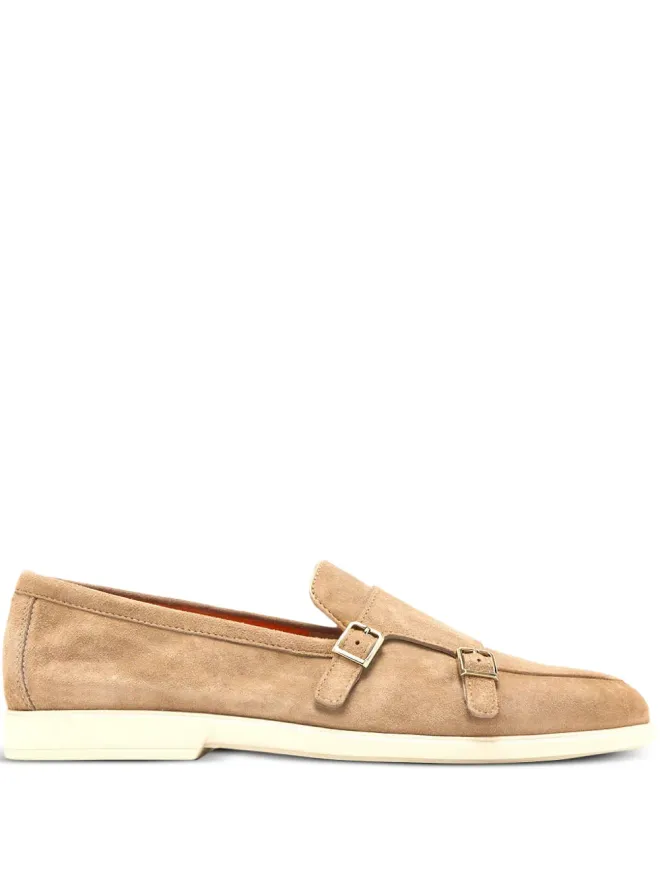 Santoni Santoni ダブルバックル スエード モンクシューズの商品画像