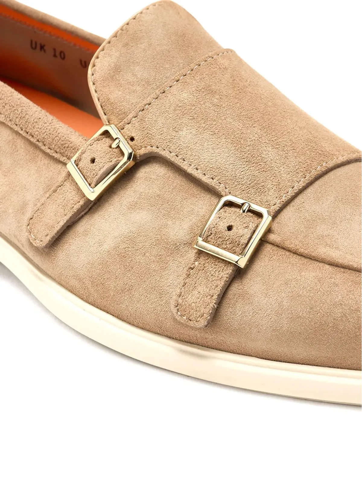 Santoni ダブルバックル スエード モンクシューズ - 画像3