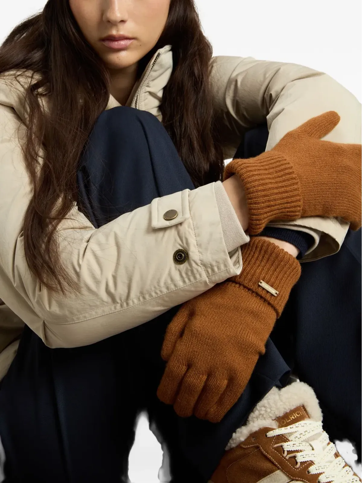 Woolrich リブ編みカシミヤ手袋 - 画像4