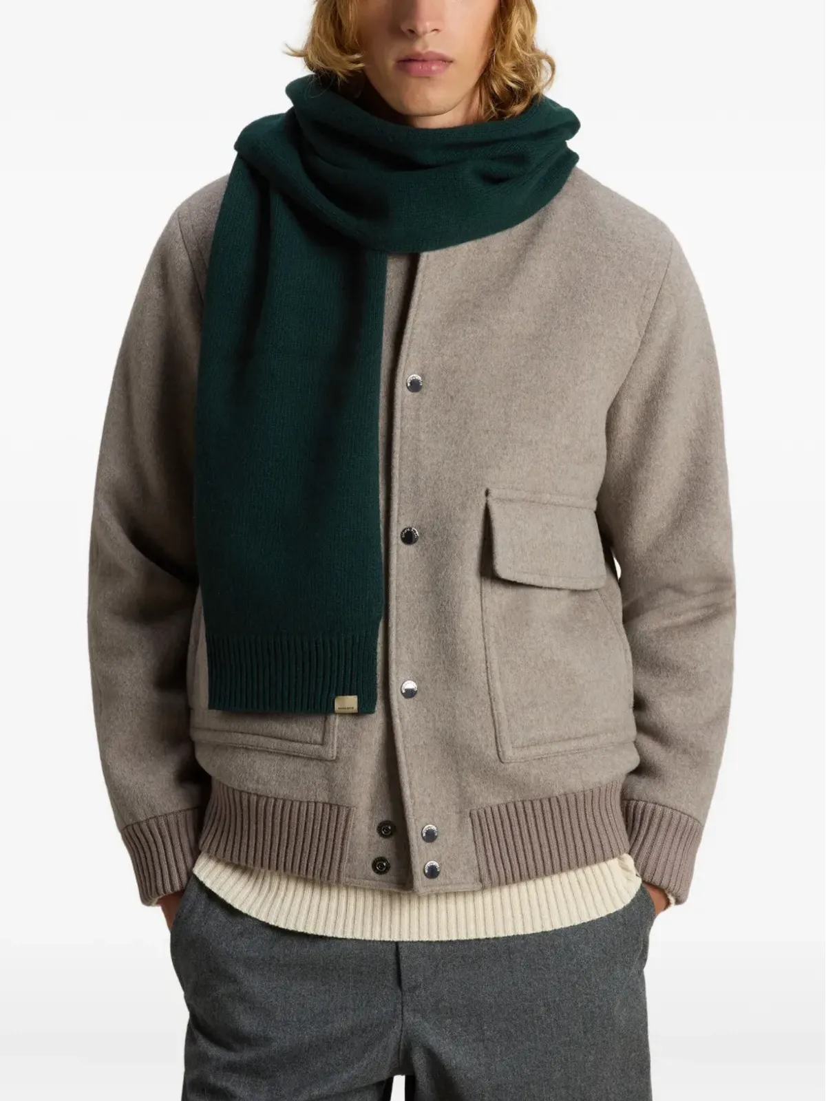 Woolrich リブ編みビーニー・スカーフ セット - 画像3