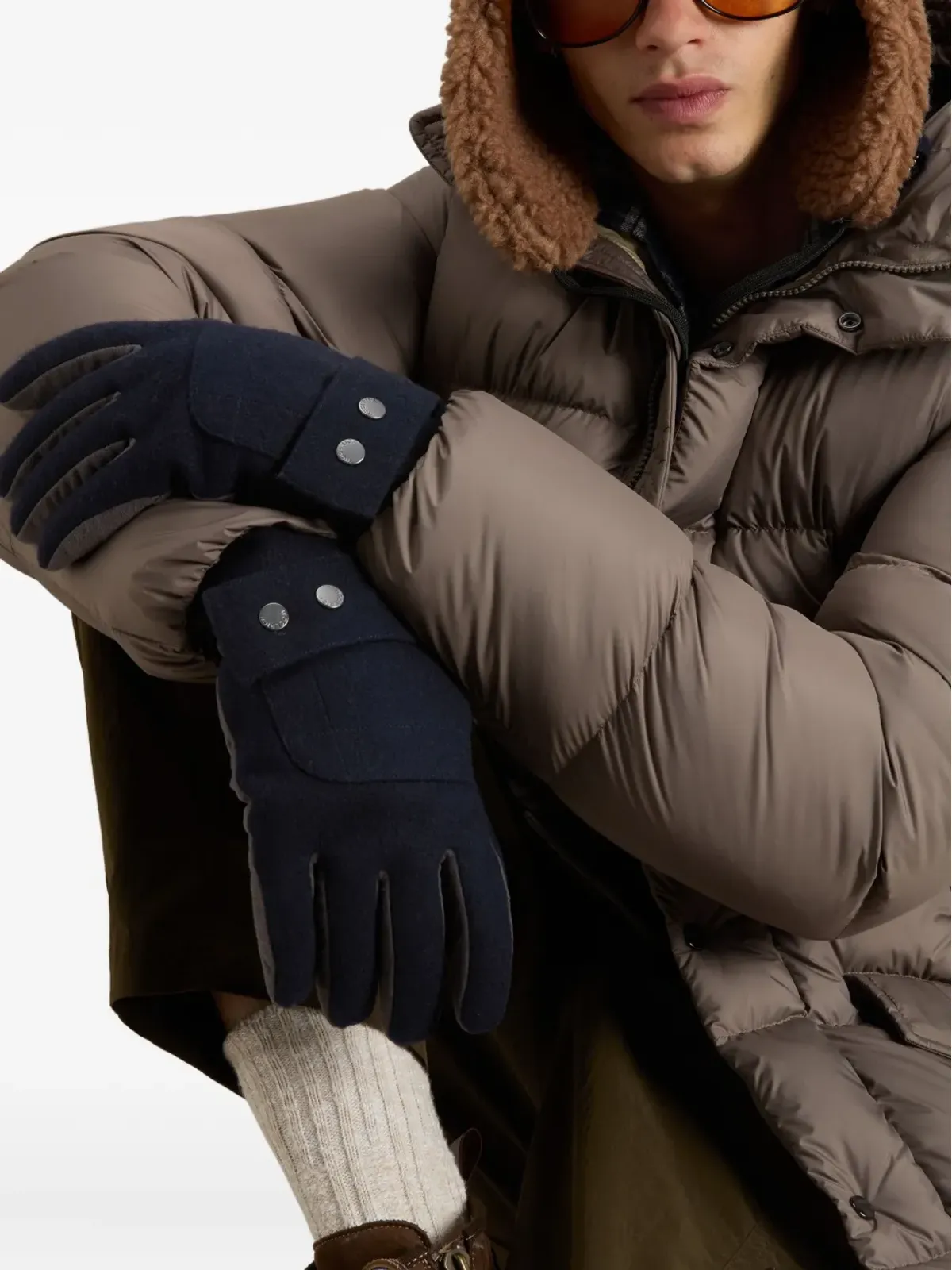 Woolrich プレススタッド ウールグローブ - 画像4