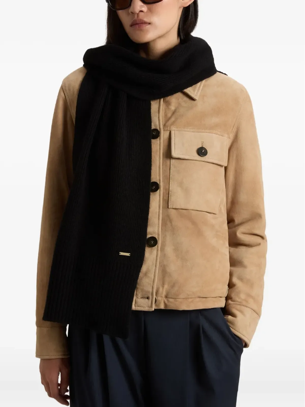 Woolrich リブ編みカシミヤスカーフ - 画像4