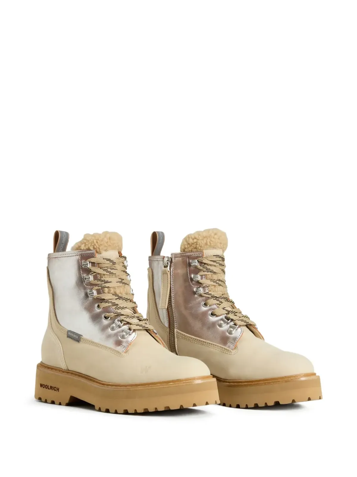 Woolrich メタリックパネル レースアップ ブーツ - 画像2