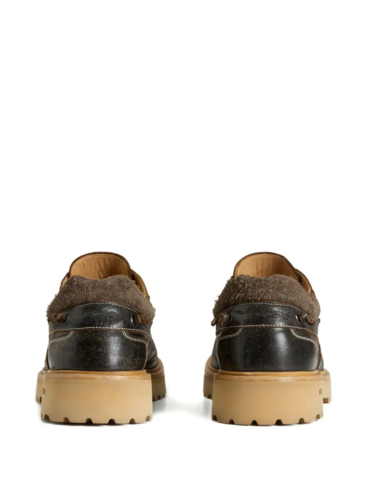 Woolrich レザー レースアップ ボートシューズ - 画像3
