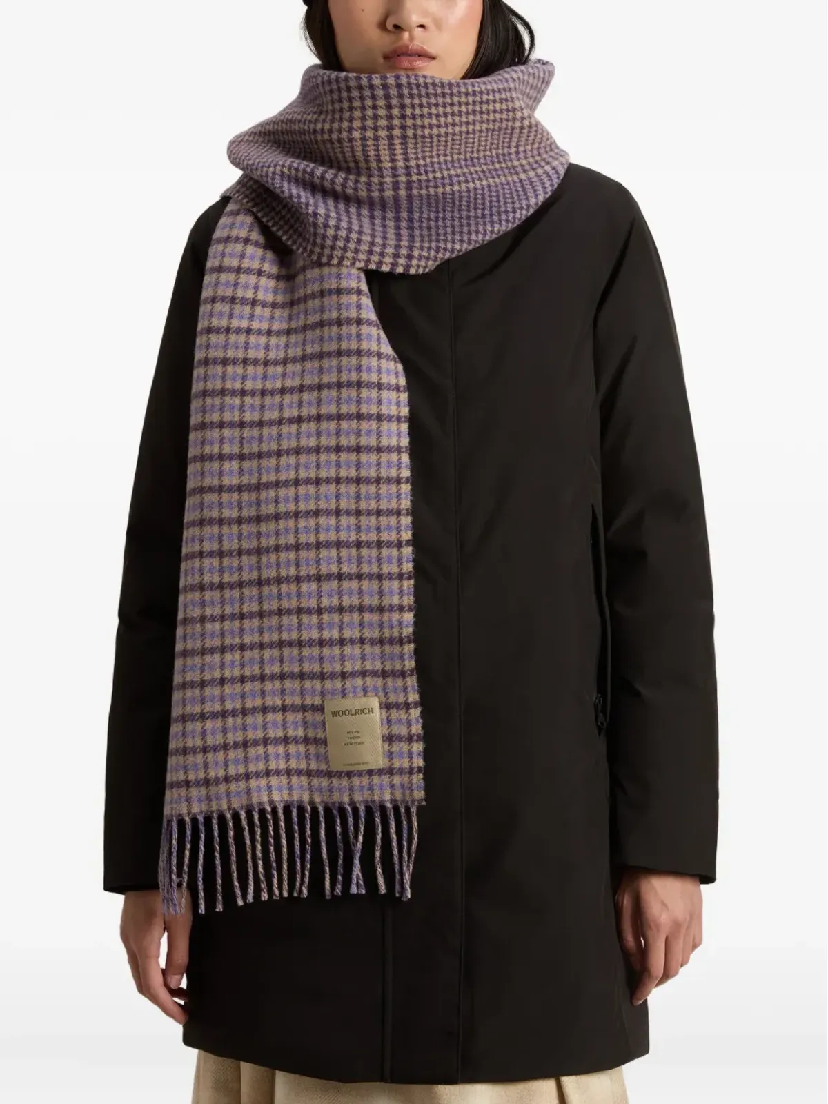 Woolrich チェック柄フリンジスカーフ - 画像3
